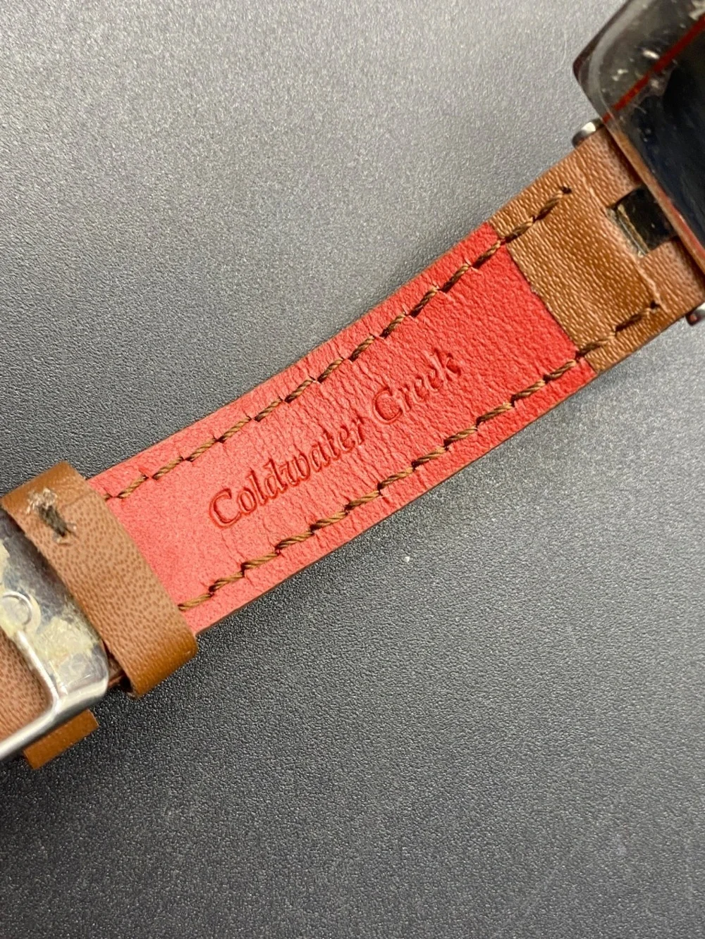 COLDWATER CREEK Watch Double Wrap Brown & Red Genuine Leather